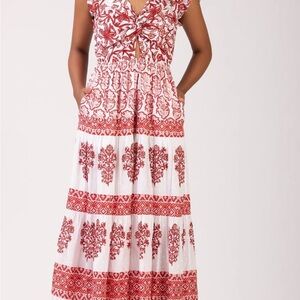 Flavian Maxi dress NWT Red and White Floral Maxi Dress